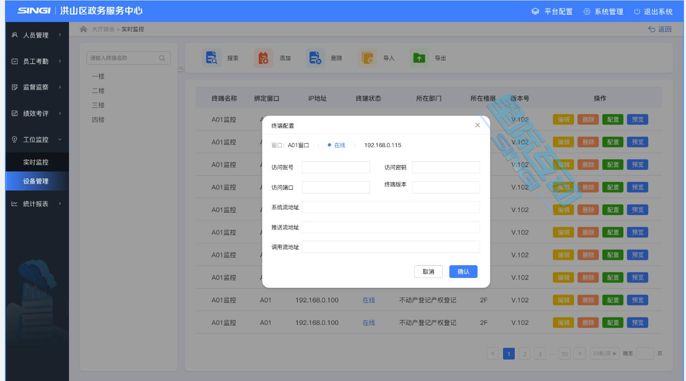 政務辦事大廳場所運行監控管理系統介紹